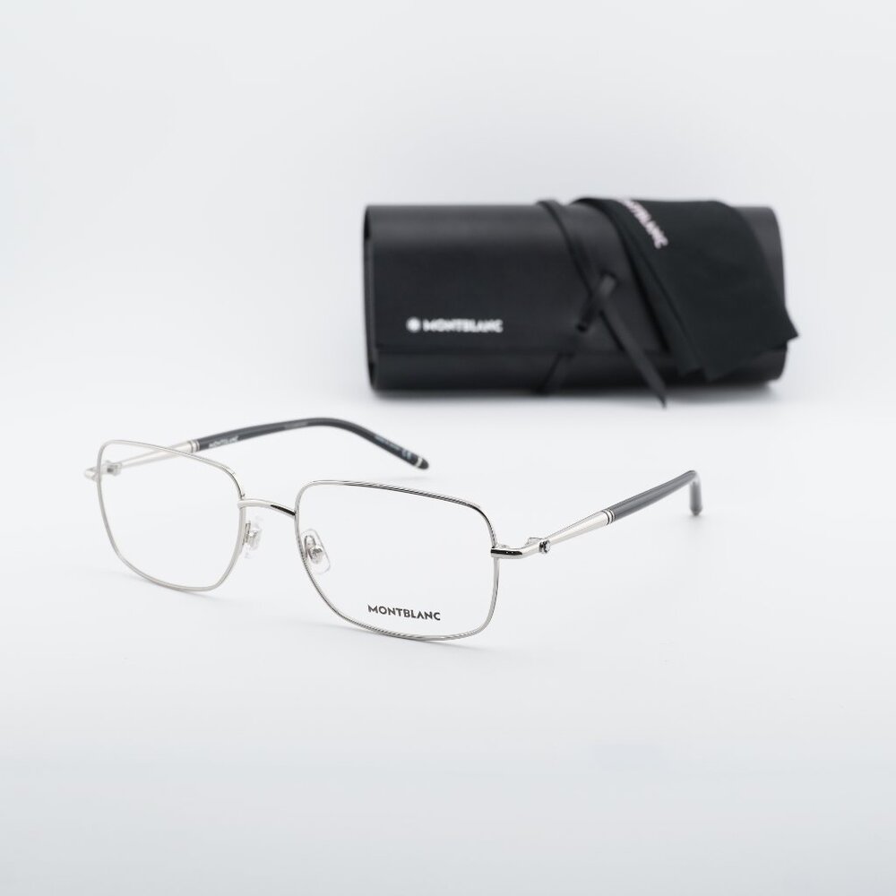 Montblanc MB0072O 004 Rectangle Eyeglasses – Silver 57mm